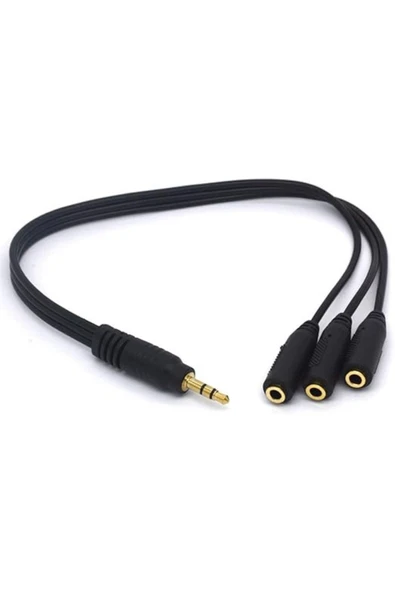 harry 5+1 Ses Sistemi Bağlantı Aux Kablosu 1 Erkek 3 Dişi Çoklayıcı - Resim 5