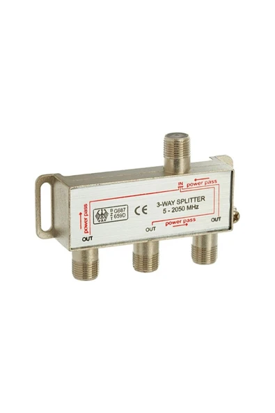 harry 1/3 Splitter 5-2500 Mhz Sinyal Bölücü + 4 Adet F Konnektör - Resim 3