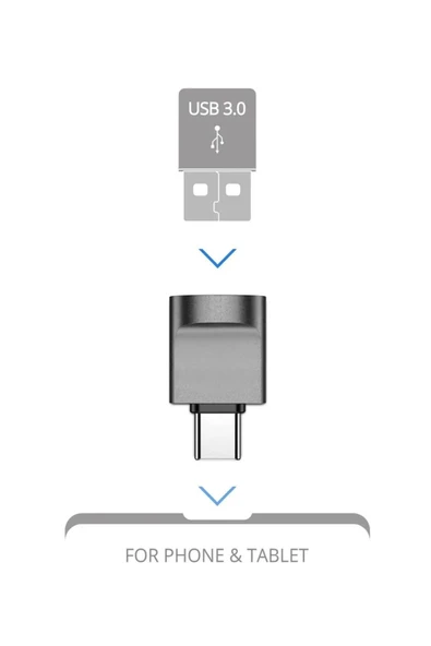 harry Tüm Type-c Olan Cihazlara Uyumlu Type-c To Usb 3.0 Veri Aktarımı Macbook Flash Bellek Mouse Çevirici - Resim 2