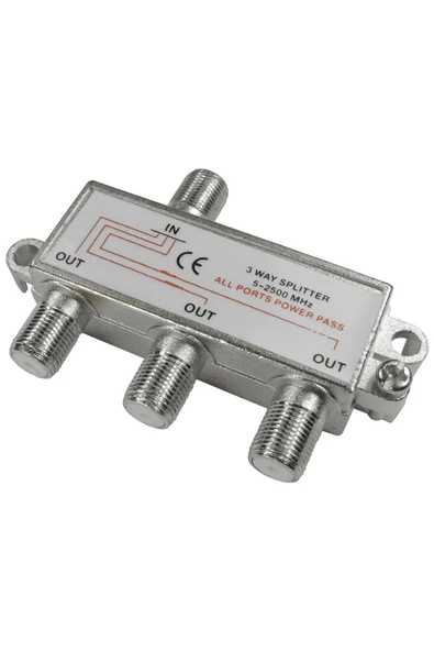 harry 1/3 Splitter 5-2500 Mhz Sinyal Bölücü + 4 Adet F Konnektör - Resim 6