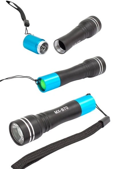 harry Metal Cob Led Işıklı 100 Lümen 1xAA Pilli 100 Metre Mesafeli Mini El Feneri ürün görseli