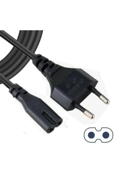 harry 1.5mt 1.5 Metre Lcd Led Tv Televizyon Güç Elektrik Power Kablosu 2 Pin Oluklu 2'li - 3