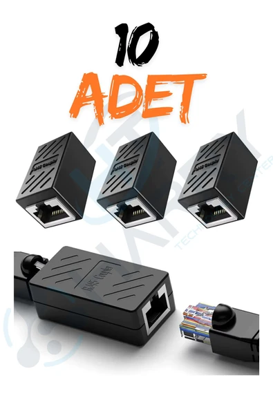 harry 10 Adeti Rj45 Dişi Dişi Cat5e/cat6/7/8 Ethernet Lan Ağı Birleştirici Ara Aparatı ürün görseli