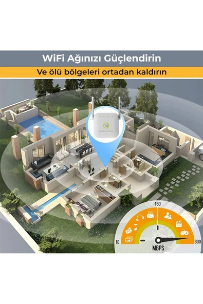 Rabelix Online Marketing 300 Mbps 2 Anten WiFi Repeater+Access Point Wifi Sinyal Genişletici - Resim 6