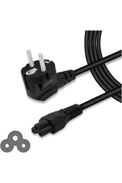 harry 1.5 Metre Notebook Laptop Şarj Adaptörü 3lü Yonca 3 Pinli Dizüstü Bigisayar Power Güç Kablosu C5 ürün görseli