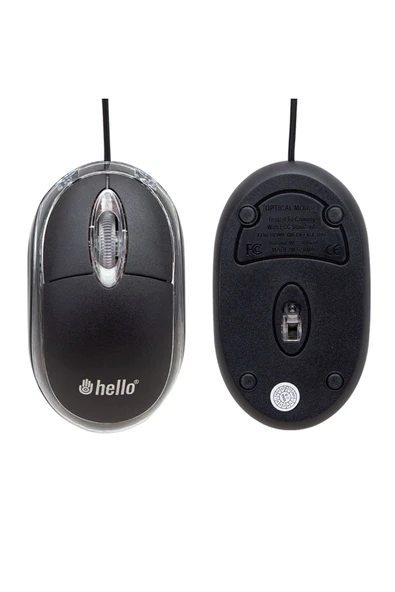 harry Tak Çalıştır 800 Dpı Kırmızı Optik Işıklı Kablolu Mouse 1.1 Metre Kablolu 3 Buton Tuşlu Mouse - Resim 2