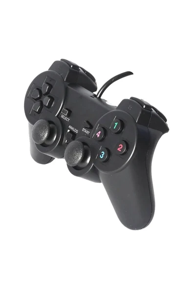 harry 2 Adet Pc/Ps3 Uyumlu 1.8 Metre Kablolu Çift Motor Titreşimli Joystick-Oyun Konsolu Play Station Kolu - Resim 2