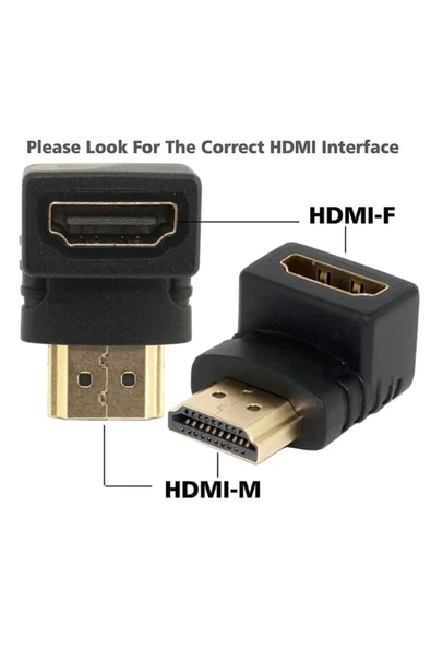 harry 90 Köşe Dirsek Hdmı Uzatma Çevirici Dişi Erkek L Adaptör - Ses Görüntü Aktarımı - Resim 3