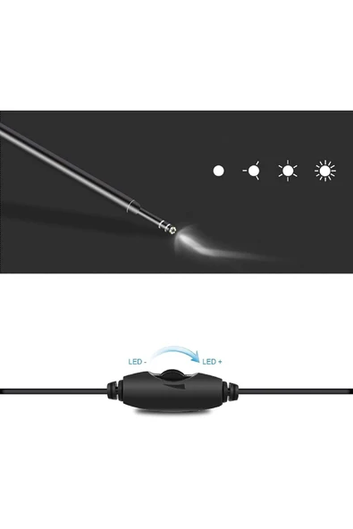 Rabelix Online Marketing Type c ve Usb Girişli 6 Led Işıklı Kulak Temizleme Kamerası 3 in 1 Kulak Temizleme Çubuğu - Resim 4