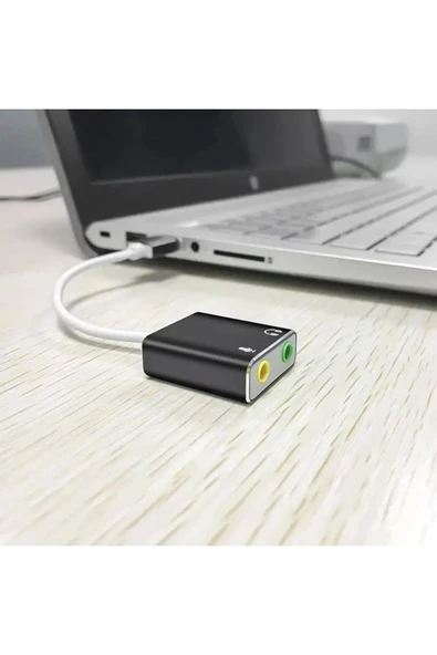 harry Usb Ses Kartı 7.1 Harici 3.5mm Aux ve Mikrofon Çıkışlı HD Yüksek Kalite (Usb Sound) ürün görseli