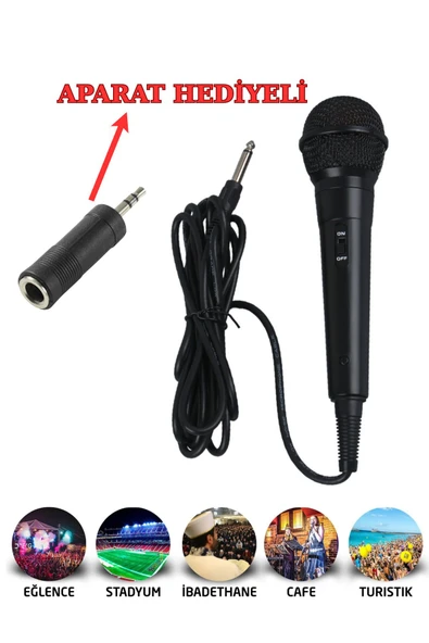 harry 2,5 Metre Kablolu Dinamik Mikrofon Karaoke Hoparlörü Profesyonel Pc Müzik Kayıt Için El Mikrofon - 1