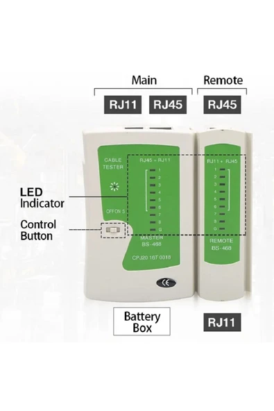harry Ağ Kablo Test Cihazı RJ45 Ethernet Kablo Test Cihazı Lan Cat5 Cat6 CAT7 8P 6P LAN Kablosu Uyumlu - Resim 5
