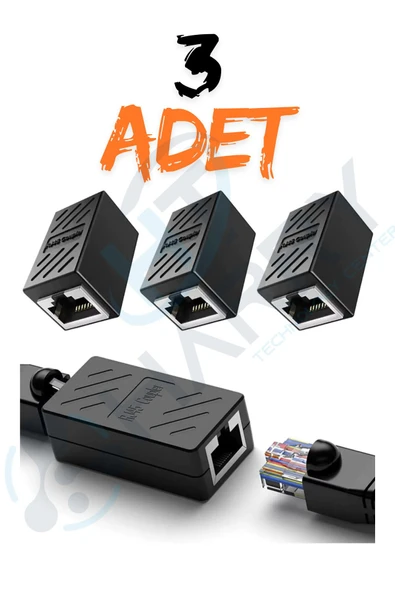 harry 3 Adet Rj45 Dişi Dişi Cat5e/cat6/7/8 Ethernet Lan Ağı Birleştirici Ara Aparatı ürün görseli