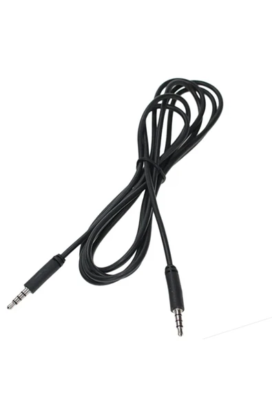 harry 1 Metre Müzik Ses Kablosu 3.5 Mm 4 Boğumlu Erkek/erkek Metal Başlıklı Stereo Aux Kablo - Resim 2