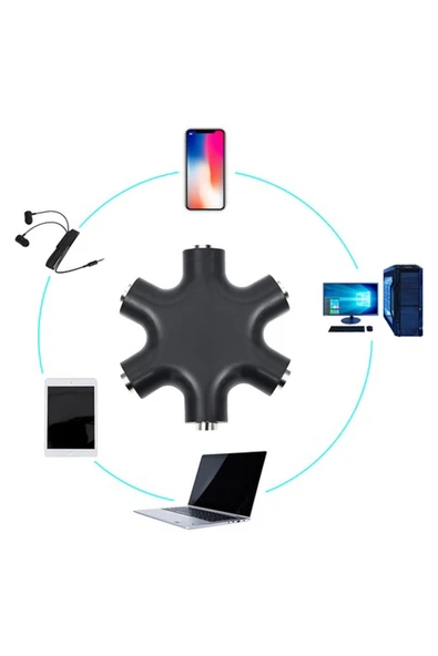 harry 6'LI 3.5MM STEREO AUX ÇOKLAYICI-KULAKLIK ÇOĞALTICI - Resim 2