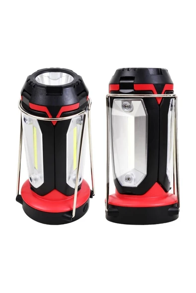 harry ŞARJLI 7 MOD IŞIKLI-KAMP LAMBASI 3XCOB LED+ 3W LED ÇOK FONKSİYONLU ÇALIŞMA - KAMP FENERİ - Resim 5