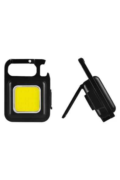 harry Şarjlı 3 Modlu 800 Lümen 6 Watt Tirbişonlu Mıknatıslı Anahtarlıklı Mini Boy Kamp Lambası - Resim 7