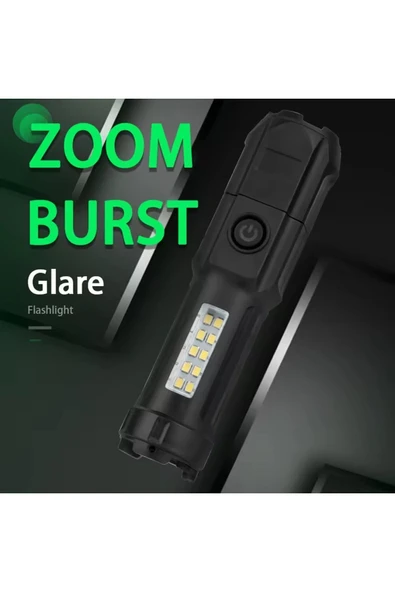 harry 10 Smd Ledli 4 Modlu Şarjlı El Feneri,Zoomlu Flash,Powerbank Özellikli Kamp Lambası - Resim 2