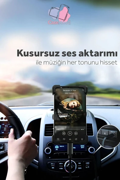 harry 1 Metre Samsung Uyumlu Aux Kablosu Type-C To Aux 3.5mm Jack Çevirici Dönüştürücü - 3