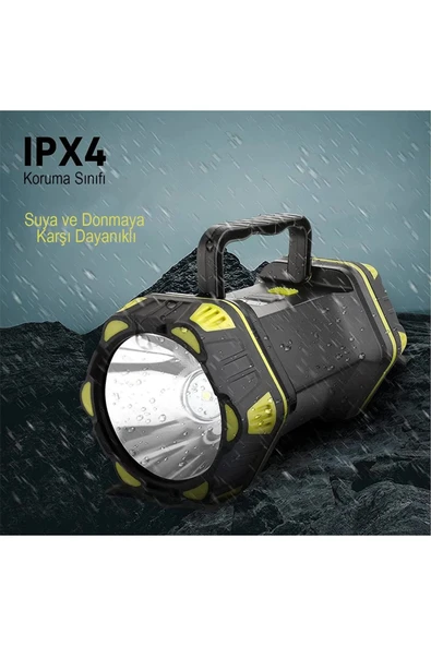 harry Şarjlı 1200 Lümen  800 METRE Mesafeli Su Geçirmez El Feneri ( (ÖN Işık - Arka Işık -Yan Işık) - Resim 2