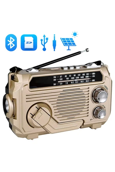 harry Şarjlı Ve Solarlı Çevirmeli Jeneratörlü Bluetooth destekli Radyolu Fenerli USB/SD/FM Hoparlör ürün görseli