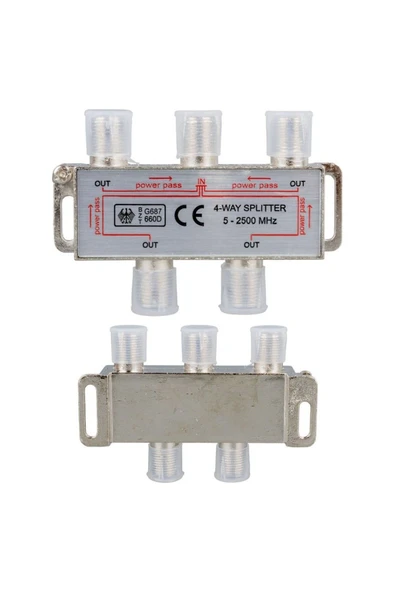 harry 1 Uydu Anteni Ile 4 Tv Bağlayan Uydu Dağıtıcı Sinyal Bölücü Splitter 2500 Mhz+ 5 Adet F Konnektör - Resim 4