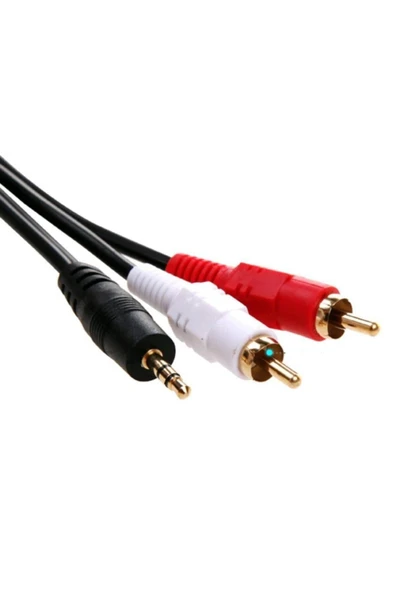 harry 3.5 Mm Stereo To 2rca Kablosu Aux Tos Ses 1.5 Mt Kablo Sound Audıo Erkek Ara Kulaklık Standart - Resim 4