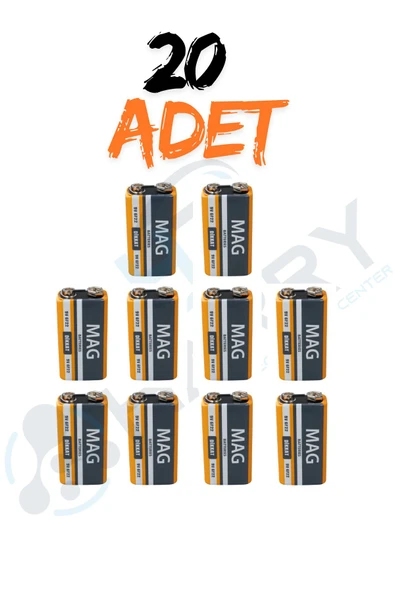 harry 20 ADET 9 Volt Pil - 9V Oyuncak Araba Drone Kumanda Pili -9Volt Çift Başlı Kare Pil ürün görseli