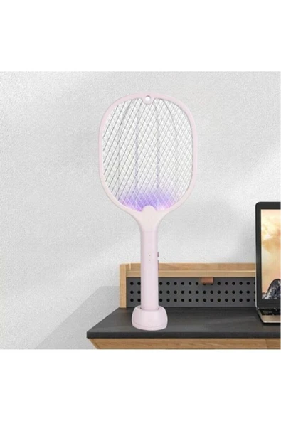 Rabelix Online Marketing Ayaklı USB Şarjlı Uv Işıklı Elektrikli Sivrisinek Öldürücü Raket Sinek Öldürücü - Resim 2