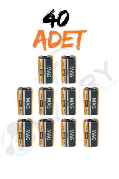 harry 40 ADET 9 Volt Pil - 9V Oyuncak Araba Drone Kumanda Pili -9Volt Çift Başlı Kare Pil ürün görseli