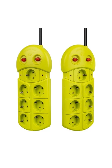 harry 7'LI 1.5 METRE KABLOLU LED IŞIKLI AKIM KORUMA ÇOCUK VE YANGIN KORUMA 2 ANAHTARLI - Resim 2