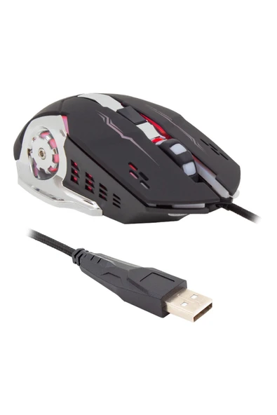 harry 3600 Dpı 6 Tuş Fonksiyonlu,led Işıklı,optik Kablolu Oyuncu Mouse ürün görseli