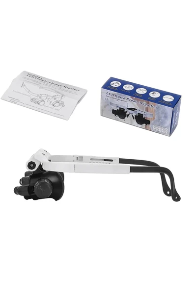 Rabelix Online Marketing Pilli Ayarlanabilir 2 Led Işıklı Büyüteçli Gözlük 8x, 15x, 23x - Resim 6