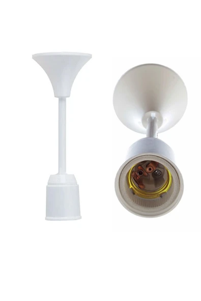 harry 5 Adet Full Bakır Porselen Asma Duy Takımı Tij Takımı E27 E-27 Duy Muhafazalı Sarkıt Duy Tekli Avize - Resim 2