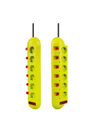 harry 6'LI 1.5 METRE KABLOLU LED GÖSTERGELİ AKIM KORUMA ÇOCUK AYRI ANAHTARLI KORUMA 250 VOLT - Resim 2