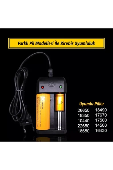 harry 4.2V 1000MA PİL ŞARJ CİHAZI-26650, 18490, 18350, 17670, 10440, 17500, 22650, 14500, 18650, 16430 - Resim 2