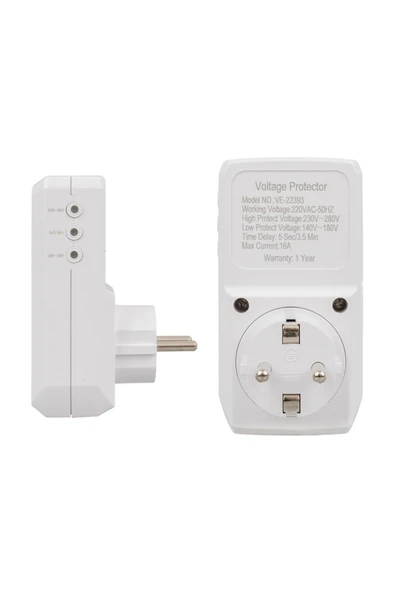 harry 3520 Watt 16 Amper Digital Göstergeli Akım Korumalı Tekli Priz Çocuk Korumalı - Resim 4