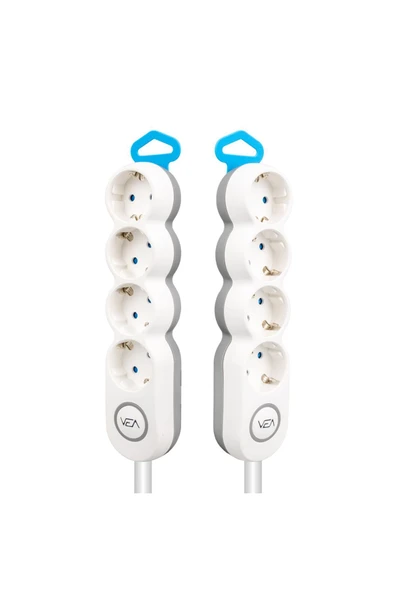 harry 4'LÜ 1.5 METRE KABLOLU ASKILI AKIM KORUMALI ANAHTARLI GRUP PRİZ ÇOCUK KORUMALI 3680 WATT - Resim 2