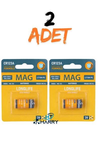 harry 2 Adet CR123A 3 Volt Lityum Pil Fotoğraf Makinesi Pili-Uzun Ömürlü Skt-2034 - 1