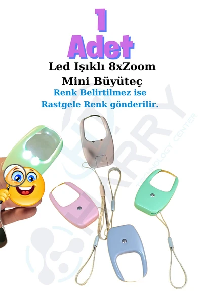 harry Pilli 8x Zoom 2 Led Işıklı Anahtarlıklı Mini Büyüteç ürün görseli