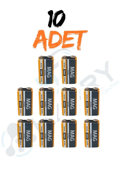 harry 10 ADET 9 Volt Pil - 9V Oyuncak Araba Drone Kumanda Pili -9Volt Çift Başlı Kare Pil ürün görseli