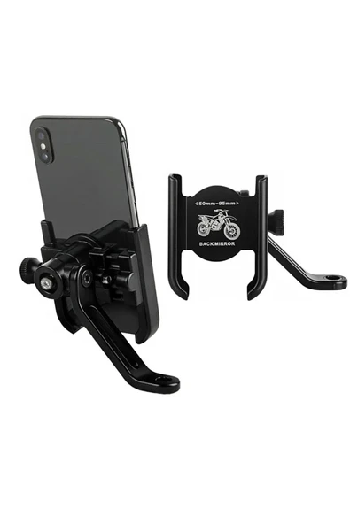 harry Dikiz Ayna Bağlantılı Metal Ayarlanabilen Motorsiklet Bisiklet Telefon Tutucu 360 Derece Dönen