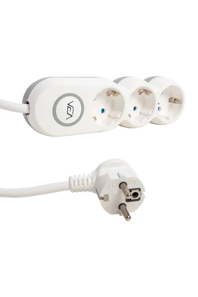 harry 3'lü 1.5 Metre Kablolu Askılı Akım Korumalı Anahtarlı Grup Priz Çocuk Korumalı 3500 Watt - Resim 2