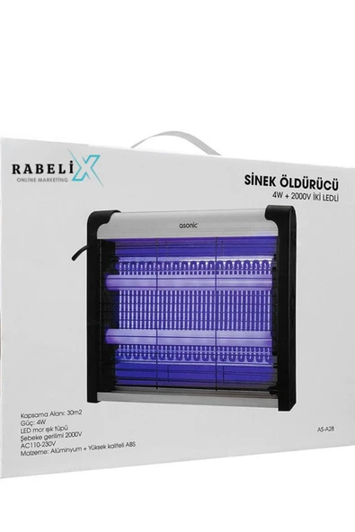Rabelix Online Marketing 4W Elektrikli Uv Mor Mavi Işıklı Sessiz Sinek Kovucu Sivrisinek Öldürücü Lamba Kapan Cihaz - Resim 7