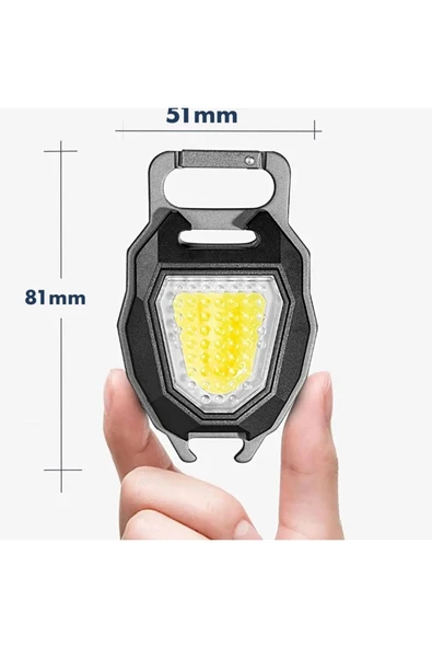 harry 500 Lümen Kamp Feneri Çok Fonksiyonlu Fener Anahtarlık USB Çakmak Cam Kırıcı Kemer Kesici Tornavida - Resim 3