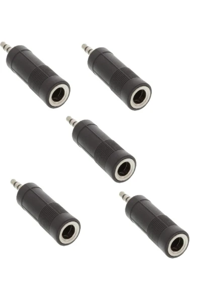 harry 5 Adet Elektro Gitar Bilgisayara Bağlamak 6.3 Mm Dişi 3.5 Mm Stereo Çevirici Jak Fiş Büyükden Küçüğe - 1