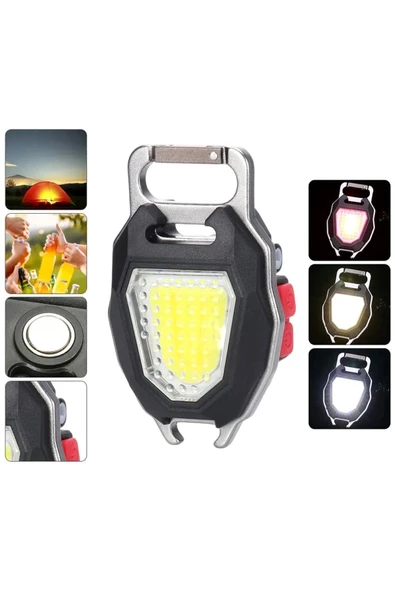 harry 500 Lümen Kamp Feneri Çok Fonksiyonlu Fener Anahtarlık USB Çakmak Cam Kırıcı Kemer Kesici Tornavida ürün görseli