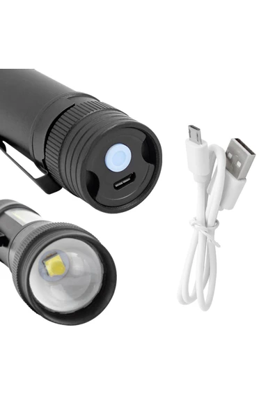 harry 3400 Lümen 500 Metre Mesafe Su Geçirmez Metal Şarjlı Power Ledli El Feneri - 3