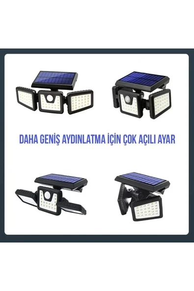 Rabelix Online Marketing Solar Güneş Enerjili 74 Ledli Hareket Sensörlü 3 Modlu Bahçe Balkon Aydınlatma Sokak Lambası - Resim 7