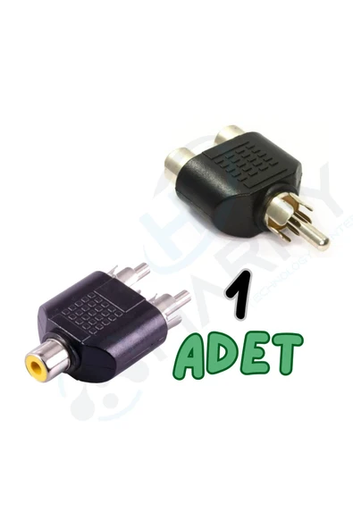 harry 1 Adet 1 Erkek Rca - 2 Rca Dişi Jak Jack Rca Fiş To Çift Dönüştürücü Çevirici Çoğaltıcı